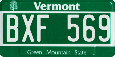 VT license plate BXF569