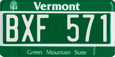 VT license plate BXF571