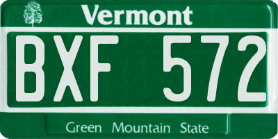 VT license plate BXF572