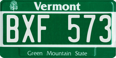 VT license plate BXF573