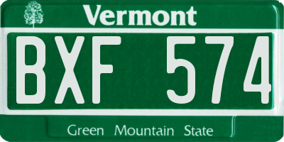 VT license plate BXF574