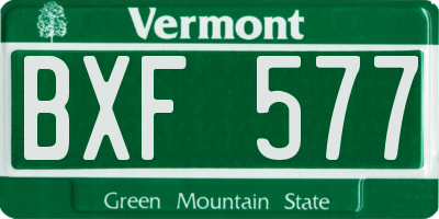 VT license plate BXF577