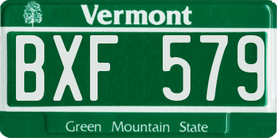 VT license plate BXF579