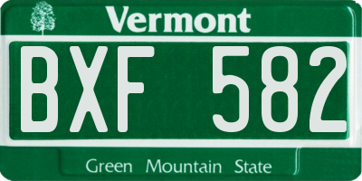 VT license plate BXF582