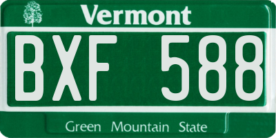 VT license plate BXF588