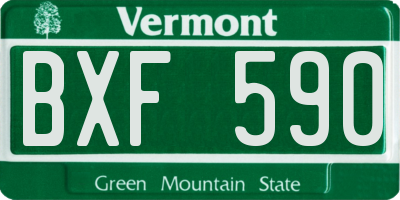 VT license plate BXF590