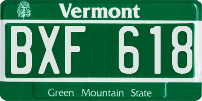 VT license plate BXF618