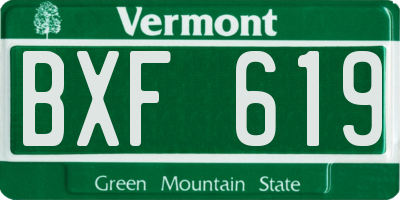 VT license plate BXF619