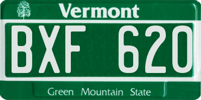 VT license plate BXF620