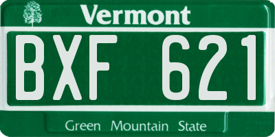 VT license plate BXF621