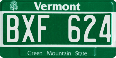 VT license plate BXF624
