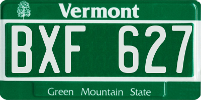 VT license plate BXF627