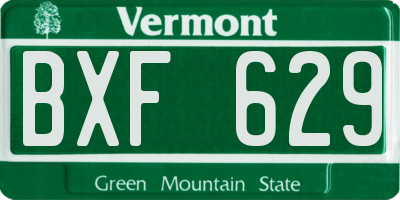 VT license plate BXF629