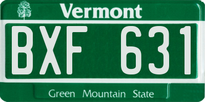 VT license plate BXF631