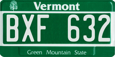 VT license plate BXF632