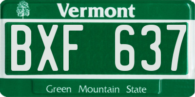 VT license plate BXF637