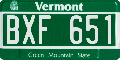 VT license plate BXF651