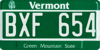 VT license plate BXF654