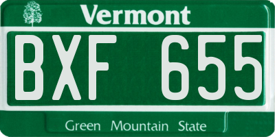 VT license plate BXF655