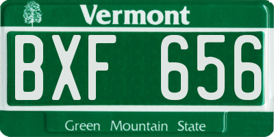 VT license plate BXF656