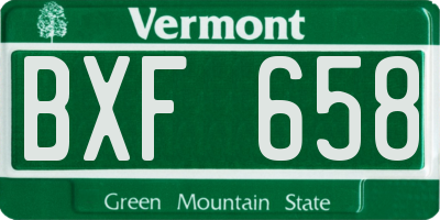 VT license plate BXF658