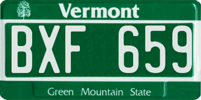 VT license plate BXF659