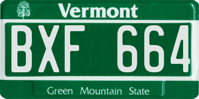 VT license plate BXF664