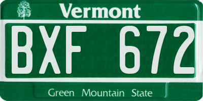 VT license plate BXF672