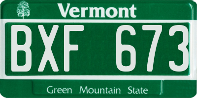 VT license plate BXF673