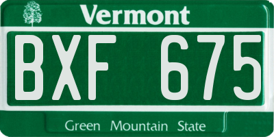 VT license plate BXF675