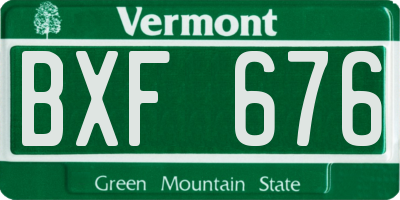 VT license plate BXF676