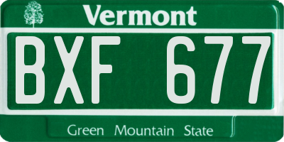 VT license plate BXF677