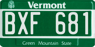 VT license plate BXF681