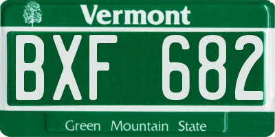 VT license plate BXF682