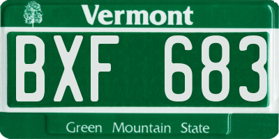 VT license plate BXF683