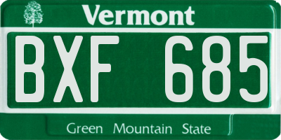 VT license plate BXF685