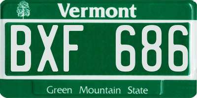 VT license plate BXF686