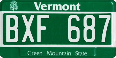 VT license plate BXF687