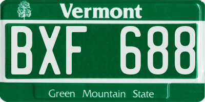 VT license plate BXF688
