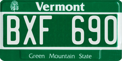 VT license plate BXF690