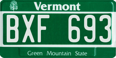 VT license plate BXF693