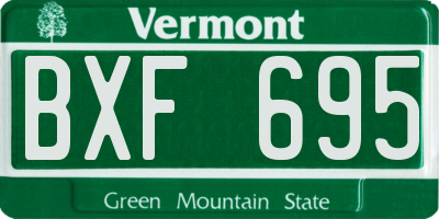 VT license plate BXF695