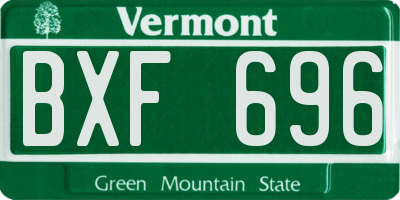 VT license plate BXF696