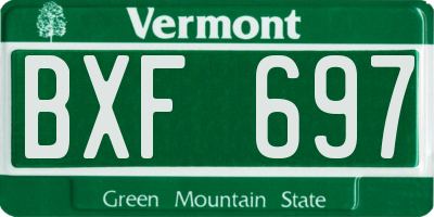 VT license plate BXF697