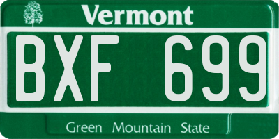 VT license plate BXF699