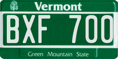 VT license plate BXF700