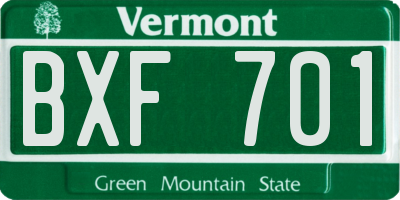 VT license plate BXF701