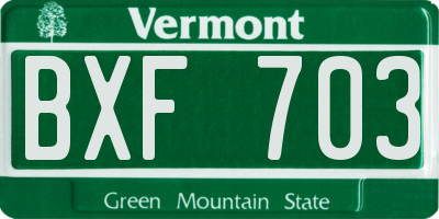 VT license plate BXF703