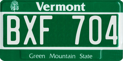 VT license plate BXF704