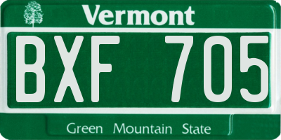 VT license plate BXF705
